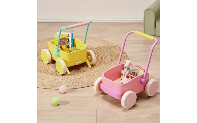 Tiny Land Joyride Baby Walker With Blocks - Pink