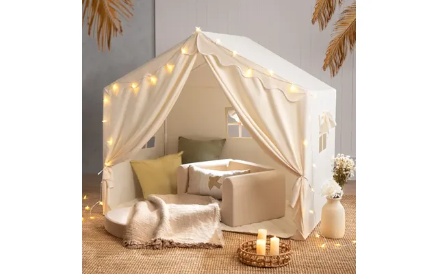 Tiny Land Kids Tent Large Cozy Tent With Star Lights - Fabric