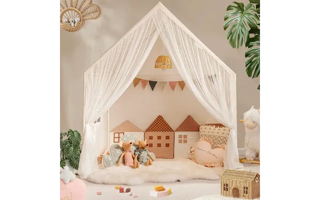 Tiny Land Kids Tent Large Cozy Tent With Star Lights - Mesh