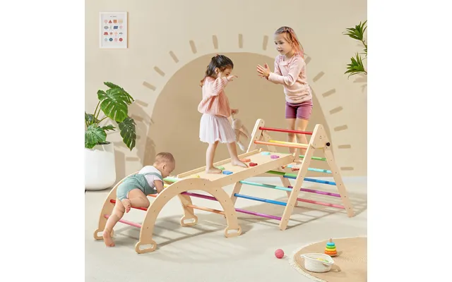 Tiny Land Pikler Triangle 7-in-1 Montessori Climbing Set