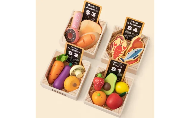 Tiny Land Play Kitchen Accessories Wooden Play Food For Play Kitchen Pretend Cooking Set For Kids