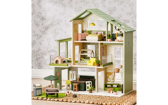 Tiny Land Sweetwood Edge Dollhouse - Green & Pink