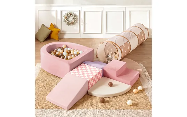 Tiny Land Violet Playnest Climbing Ball Pit Set With Tunnel - Pink