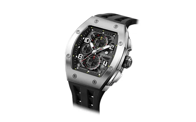 Montre À Quartz De Luxe Abordable Pour Homme Tsar Bomba Argent Et Noir Boîtier Tonneau Mouvement À Quartz Epson Étanchéi