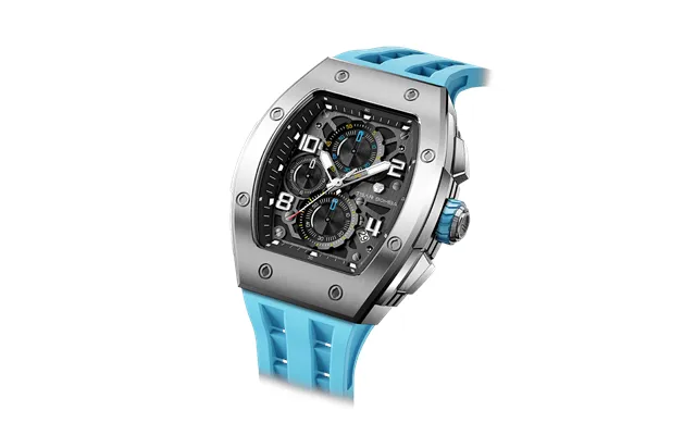 Montre À Quartz De Luxe Abordable Pour Homme Tsar Bomba Bleu Élite Boîtier Tonneau Mouvement À Quartz Epson Étanchéité 5
