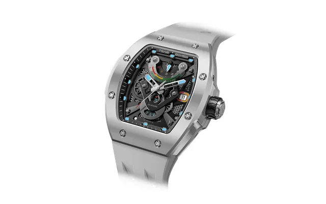 Montre Automatique En Céramique Pour Homme Tsar Bomba Gris 45 Mm Verre Saphir Mouvement Miyota Étanchéité 5 Atm Garde-te