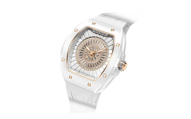 Montre Quartz Femme Tsar Bomba Blanc 35 Mm Verre Saphir Mouvement Suisse Étanchéité 5 Atm Montre De Luxe Pour Femme Tb82