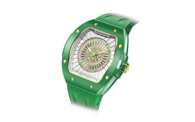 Montre Quartz Femme Tsar Bomba Vert 35 Mm Verre Saphir Mouvement Suisse Étanchéité 5 Atm Montre De Luxe Pour Femme Tb822