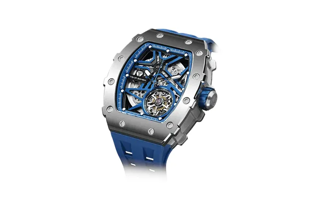 Tsar Bomba Série Elemental - Montre Squelette Automatique Pour Homme De La, Boîtier Tonneau De Luxe Sportif, Mécanique,