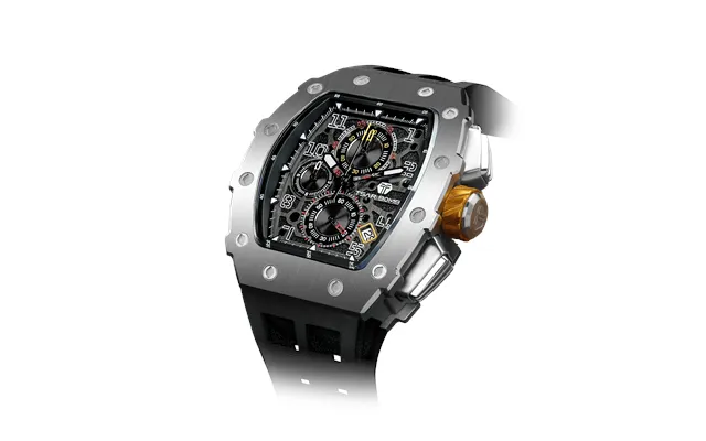 Tsar Bomba Série Elemental - Montres Tonneau De Luxe Pour Hommes, Étanche Jusqu'à 50 M, Chronographe, Calendrier, Date,