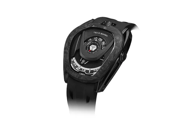 Tsar Bomba Série Reactor - Montre Automatique Pour Homme De La, Cadran Unique, Boîtier Tonneau, Étanche, Bracelet En Cao