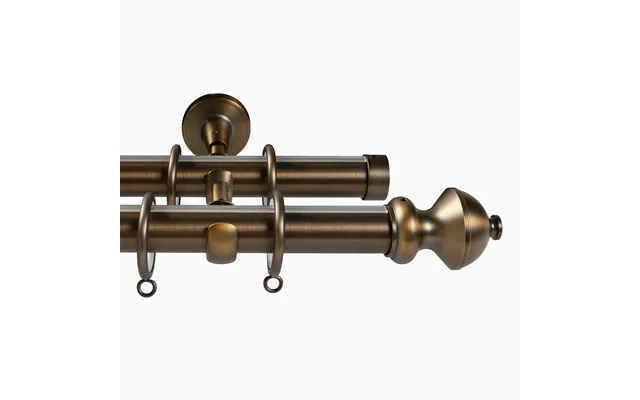 Arno Double Decorative Curtain Rod With Rings - Antique Bronze
