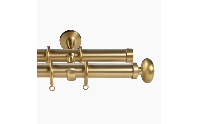 Arno Double Decorative Curtain Rod With Rings - Warm Gold