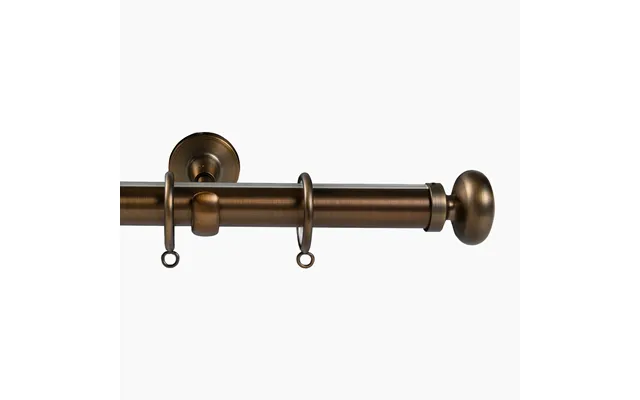Arno Single Decorative Curtain Rod With Rings - Antique Bronze