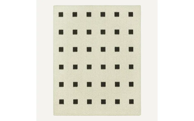 Della Natural Patterned Wool Rug - Black Square Da-01 5'x7'