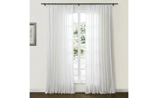 Doris 100% European Flax Linen Curtain Pleated - Beige White Tq21