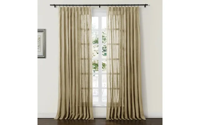 Doris 100% European Flax Linen Curtain Soft Top - Khaki Tq22