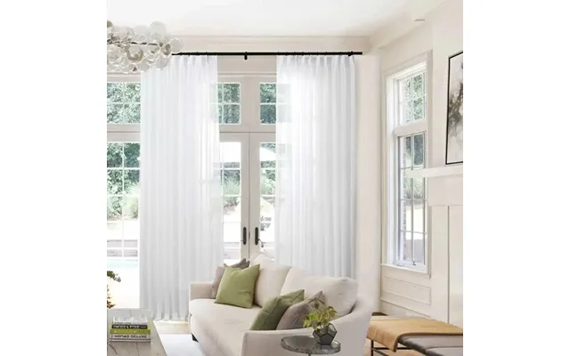 Flynn Ready-made Lightweight Sheer Curtain Pinch Pleat Sold As A Pair - White D87-2 52wx84l