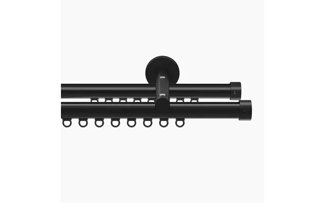 Gloria Double Traverse Curtain Rod - Black