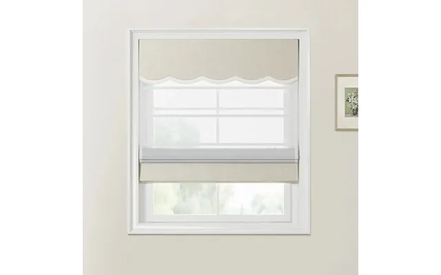 Ian Linen Valanced Day Night Roman Shade Cord Lift - Natural 151-5