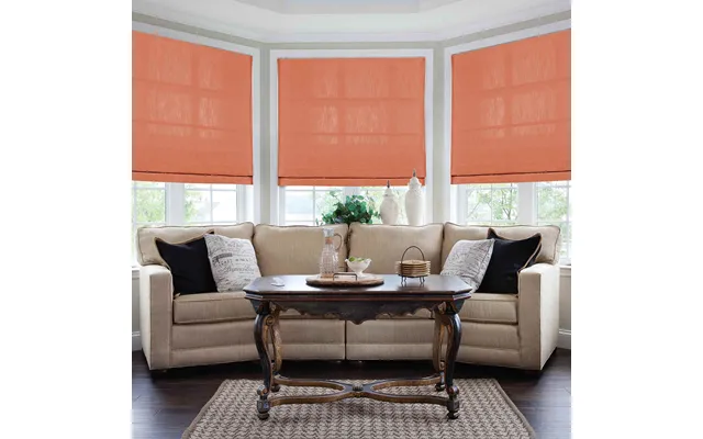 Isabella Cotton Roman Shade Cord Lift - Flame 7084-2