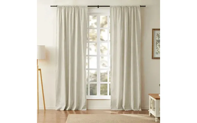 Jawara Linen Cotton Blackout Curtain In Multiway 4-in-1 Header - Greyish Beige J401-10 52w*108l