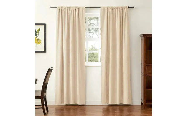 Jawara Linen Cotton Blackout Curtain In Multiway 4-in-1 Header - Sand Beige J401-8 52w*108l