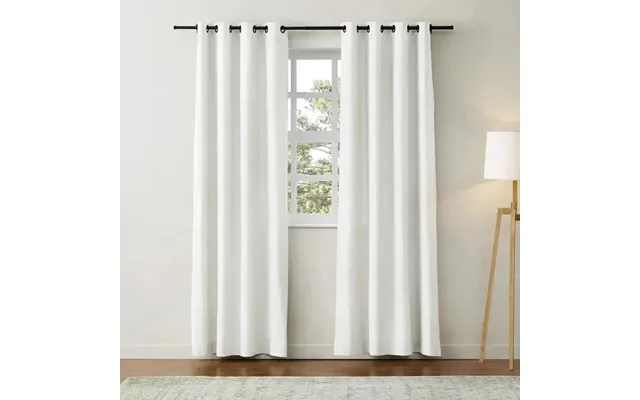 Jawara Linen Cotton Drapery Grommet With Room Darkening Lining - White J401-1 52w*96l