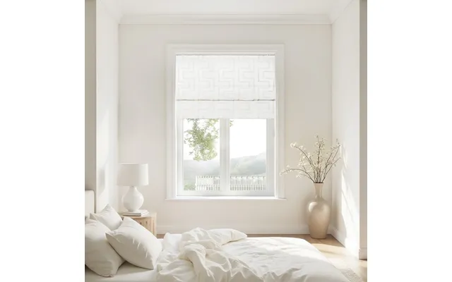 Linnea Linen Cotton Embroidered Roman Shade Cordless - Sand L145-14