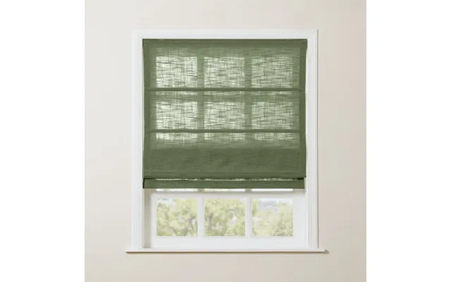 Liz Linen Blend Roman Shade Cordless - Wooden Headrail