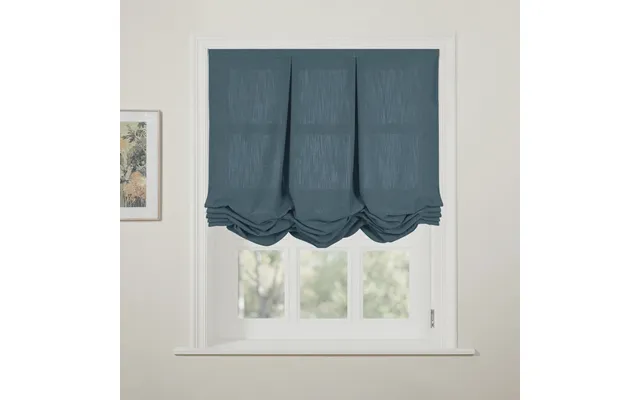 Liz Linen Pleated Balloon Shade Cord Lift - Aegean Blue 1908-35