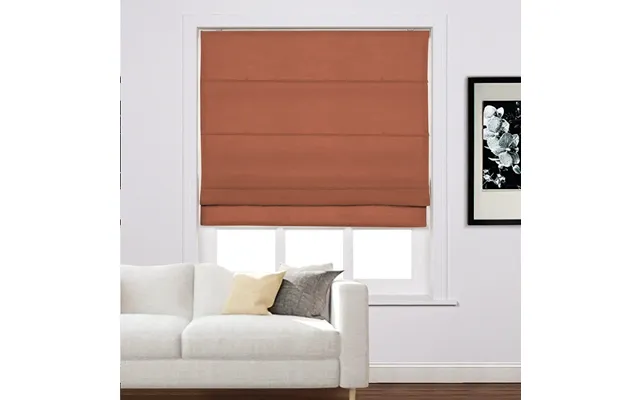 Liz Linen Window Roman Shades Loop Cord Lift - Firebrick 1908-25