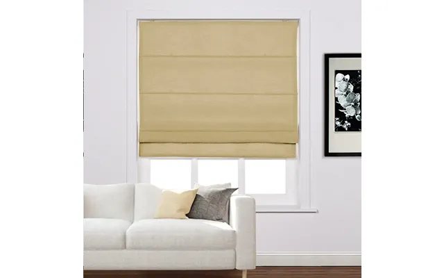 Liz Linen Window Roman Shades Loop Cord Lift - Khaki Yellow 1908-27