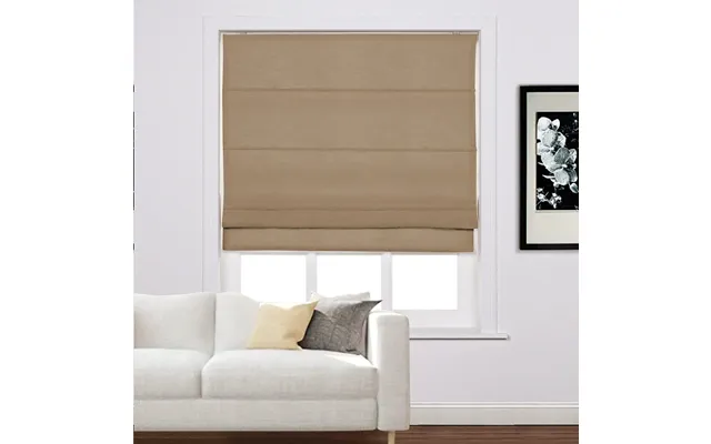 Liz Linen Window Roman Shades Loop Cord Lift - Orange Copper 1908-26