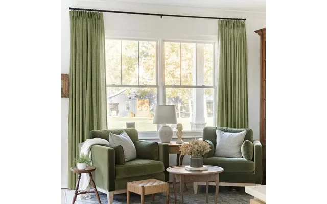 Liz Loft Curtain Extra Long Pleated Curtains - Jade Green Olive 1908-29
