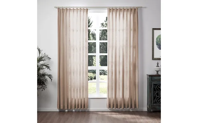 Twopages Liz Linen Drape Pinch Pleated Curtain - Rust Brown 1908-9