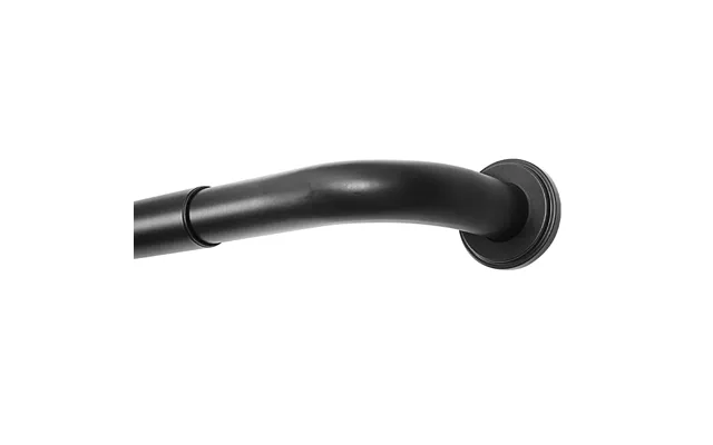 Vengo Adjustable French Return Curtain Rod - Matte Black Small 28-48 In Length