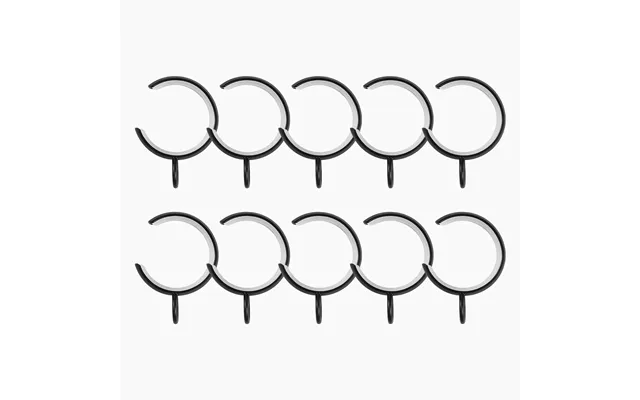 Vengo Quiet-glide C-loop Rings Pack Of 10 - Matte Black 2 Inches