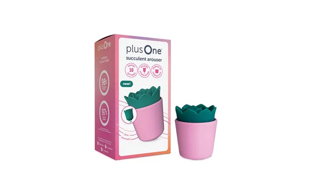 Plusone Succulent Arouser Plant Shaped Vibrator 10 Pulsing Settings Rounded Grip Discreet