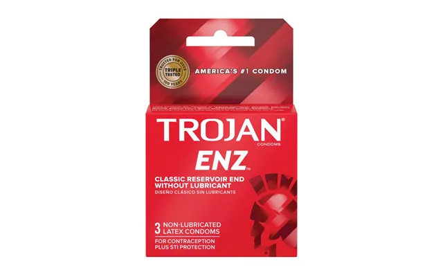 Trojan Enz Non Lubricated Condoms Box Of 3 Reliable Latex Condoms With Reservoir Tip