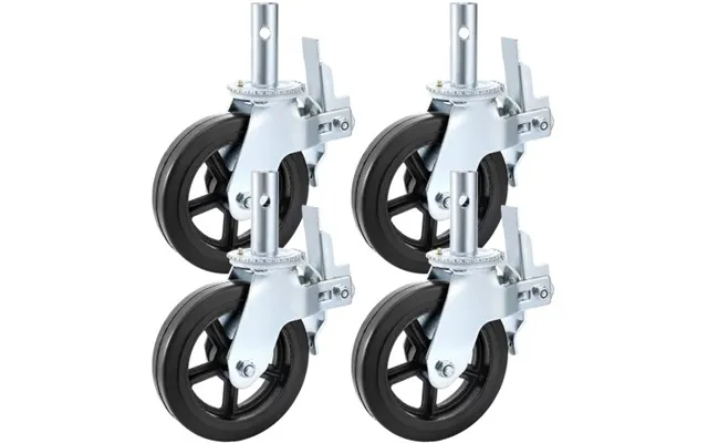 Vevor 4 Pack 8 Inch Iron Core Polyurethane Swivel Caster With Dual Locking Brake Adjustable Legs 1100lbs Capacity Per Wh