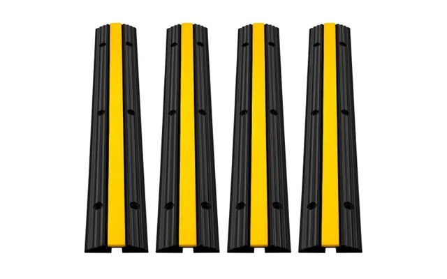 Vevor 4 Pack Of 1-channel Rubber Cable Protector Ramps Heavy Duty 22046lbs Load Capacity Cable Wire Cord Cover Ramp Spee