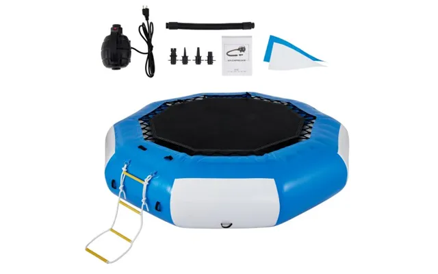 Vevor Inflatable Water Trampoline - 13ft Recreational Water Bouncer With Escalator