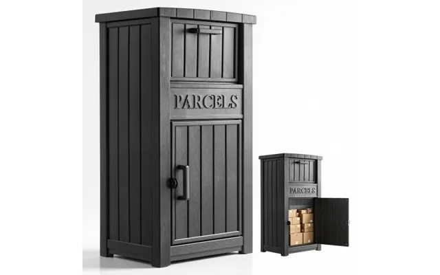 Vevor Package Delivery Box For Outside 44.13 In Large Parcel Drop Box Black - For Porch