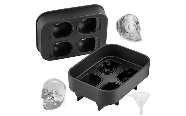 Vevor Skull Ice Cube Tray - 4-grid Skull Ice Ball Maker