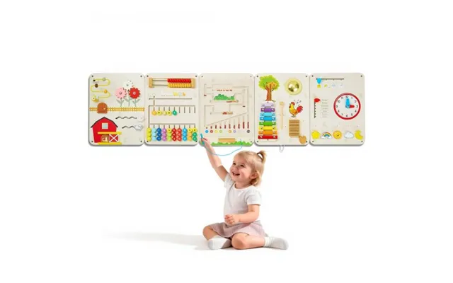 Vevor Wall Busy Board - 16-in-1 5 Panels Montessori Sensory Activity Panels
