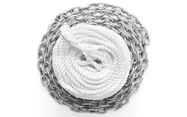 Vevor Windlass Anchor Rode And Chain - 5 16 X 15' Boat Anchor Chain And 1 2 X 200' Nylon Rope