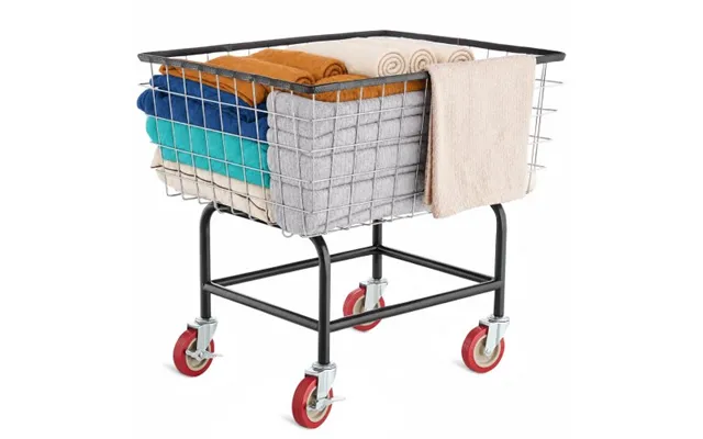 Vevor Wire Laundry Cart - 2.8bushel Wire Laundry Basket With Wheels