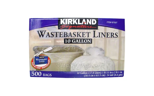 Kirkland Signature Wastebasket Liners Trash Bags 10 Gallon - 500 Bags