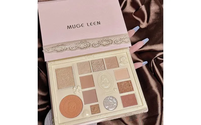 12 Color Lace Eyeshadow Tray Blush Highlight Contour Dream Goddess Makeup